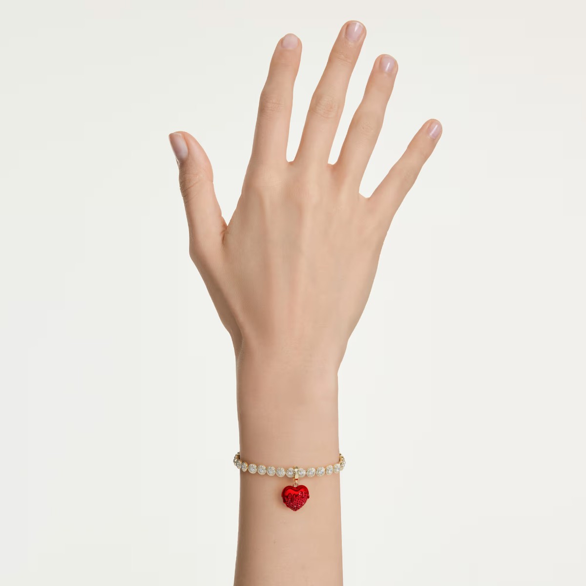 Swarovski Round Cut Heart Idyllia Charm, Red and Gold Tone Plated