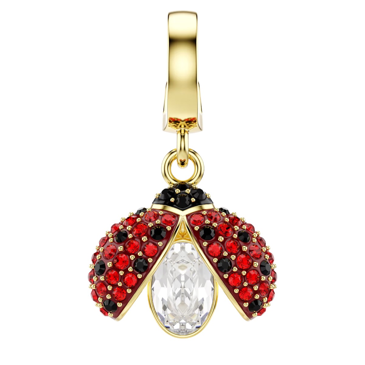 Swarovski Mixed Cuts Ladybug Idyllia Charm, Red and Gold Tone Plated