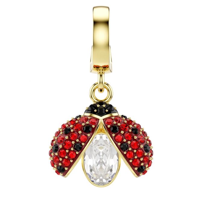 Swarovski Mixed Cuts Ladybug Idyllia Charm, Red and Gold Tone Plated