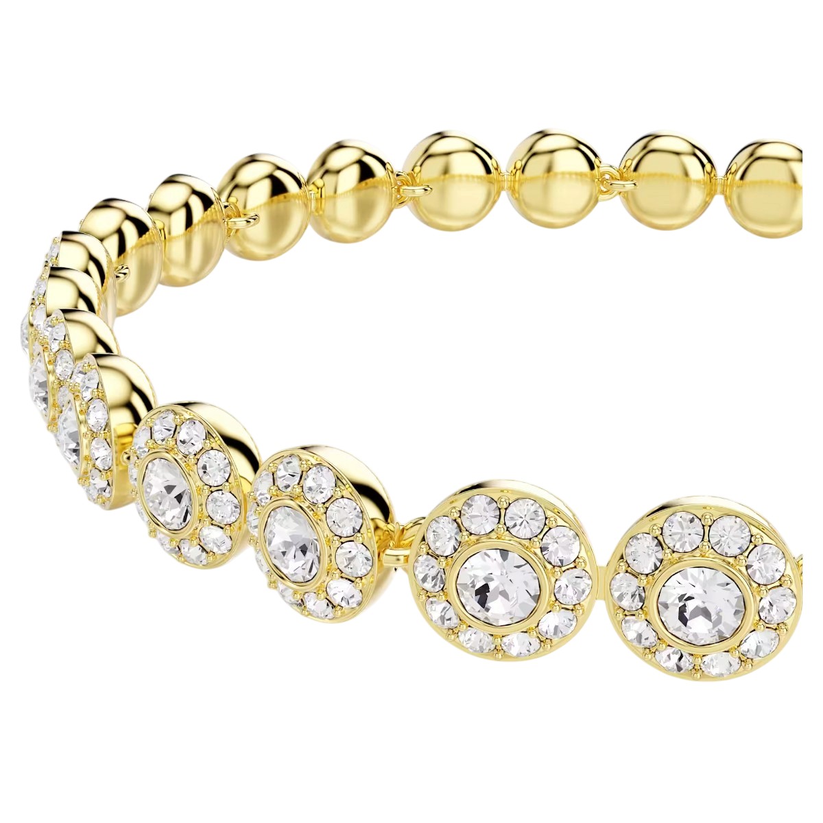Swarovski Round Cut Una Angelic Bracelet,  White and 18k Yellow Gold Finish