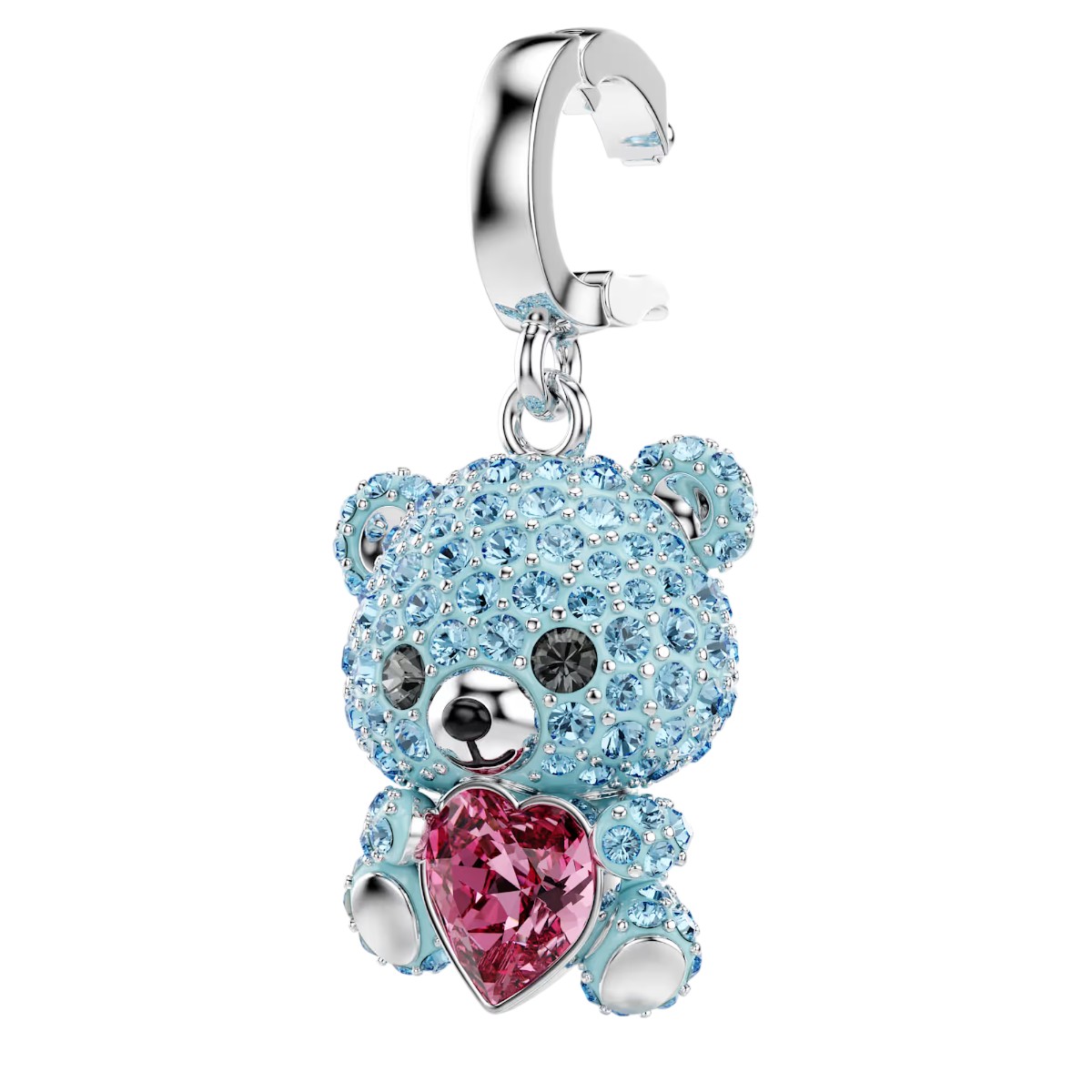 Swarovski Mixed Cuts Teddy Idyllia Charm, Blue and Rhodium Plated