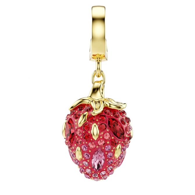 Swarovski Mixed Cuts Strawberry Idyllia Charm, Red and Gold Tone Plated
