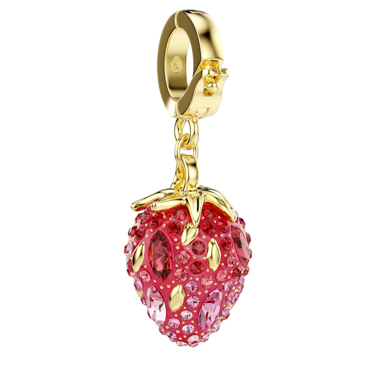 Swarovski Mixed Cuts Strawberry Idyllia Charm, Red and Gold Tone Plated