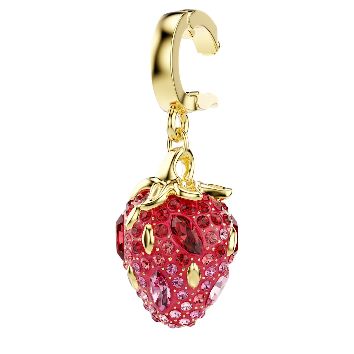 Swarovski Mixed Cuts Strawberry Idyllia Charm, Red and Gold Tone Plated