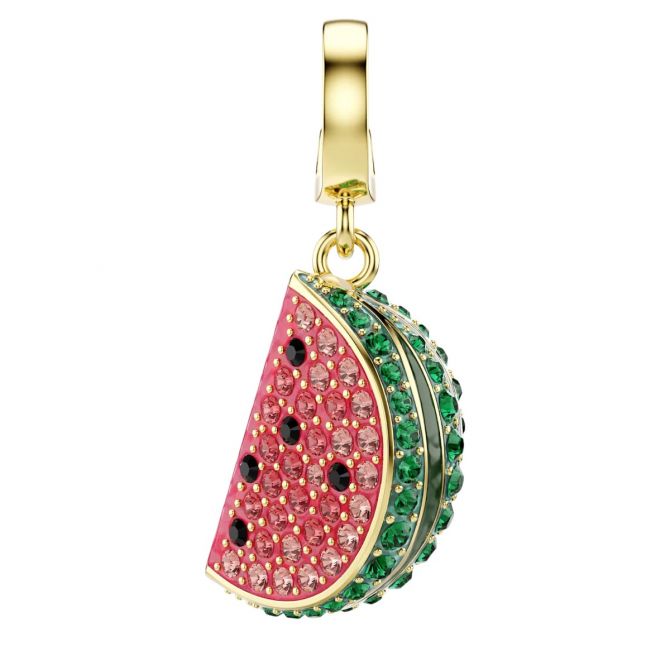 Swarovski Mixed Cuts Watermelon Idyllia Charm, Multicolored and Gold Tone Plated