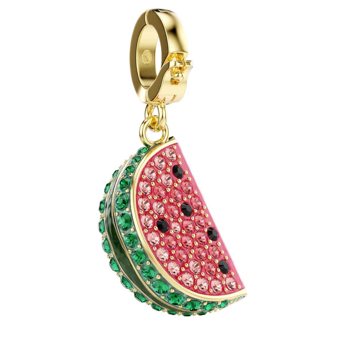 Swarovski Mixed Cuts Watermelon Idyllia Charm, Multicolored and Gold Tone Plated