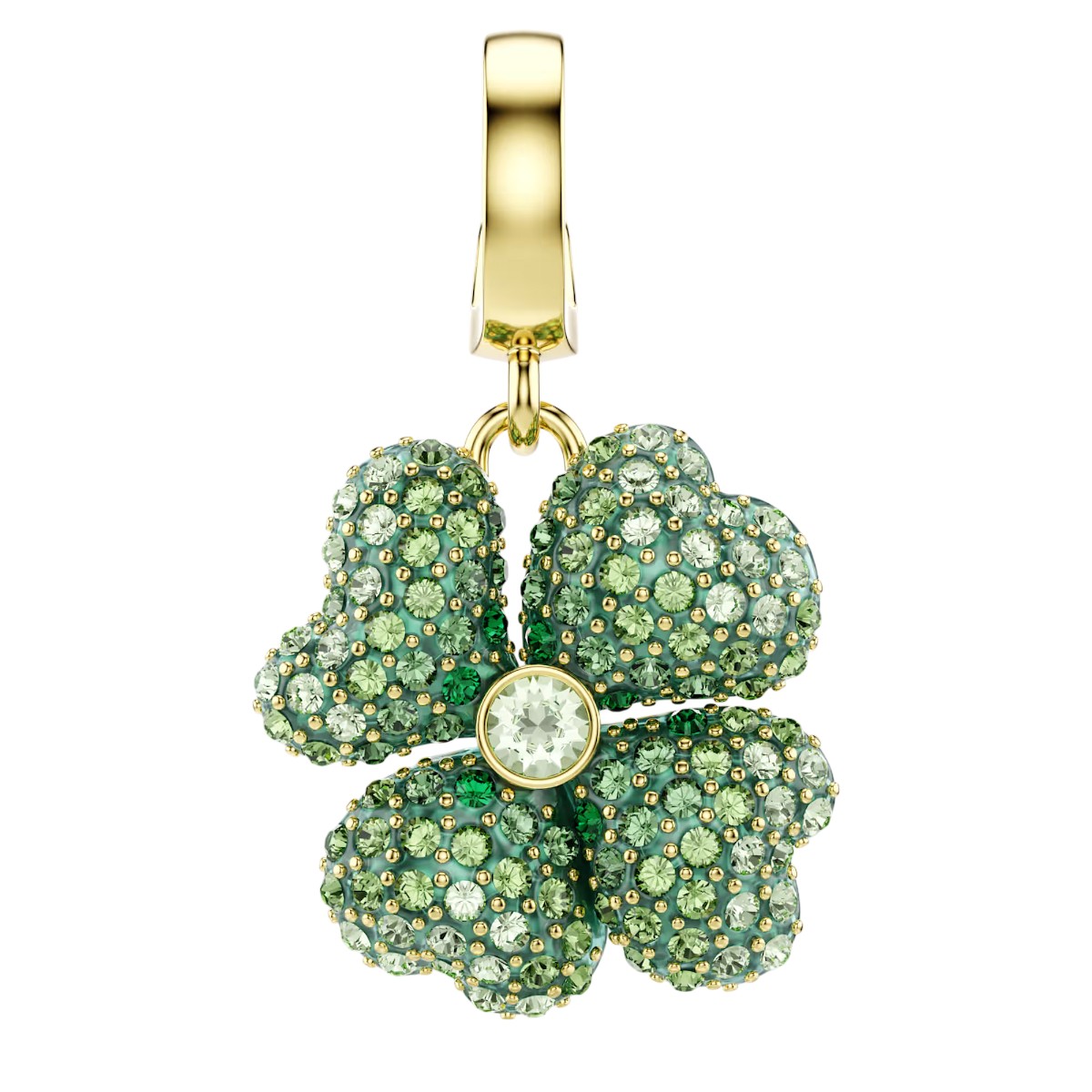 Swarovski Clover Idyllia Charm, Green and Gold Tone Plated
