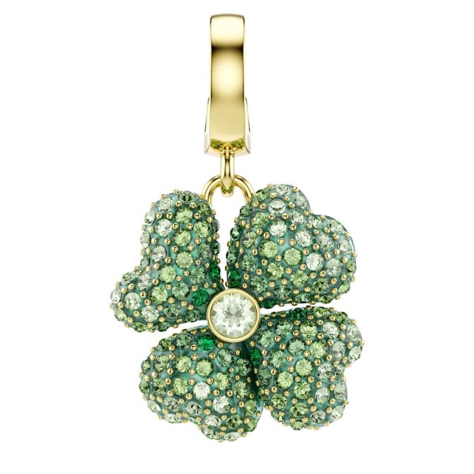Swarovski Clover Idyllia Charm, Green and Gold Tone Plated