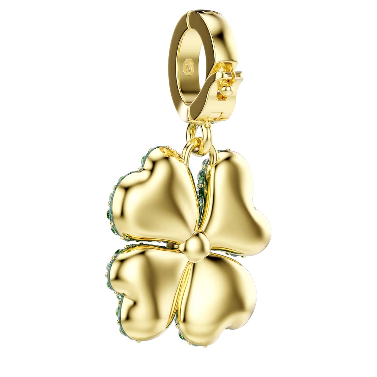 Swarovski Clover Idyllia Charm, Green and Gold Tone Plated