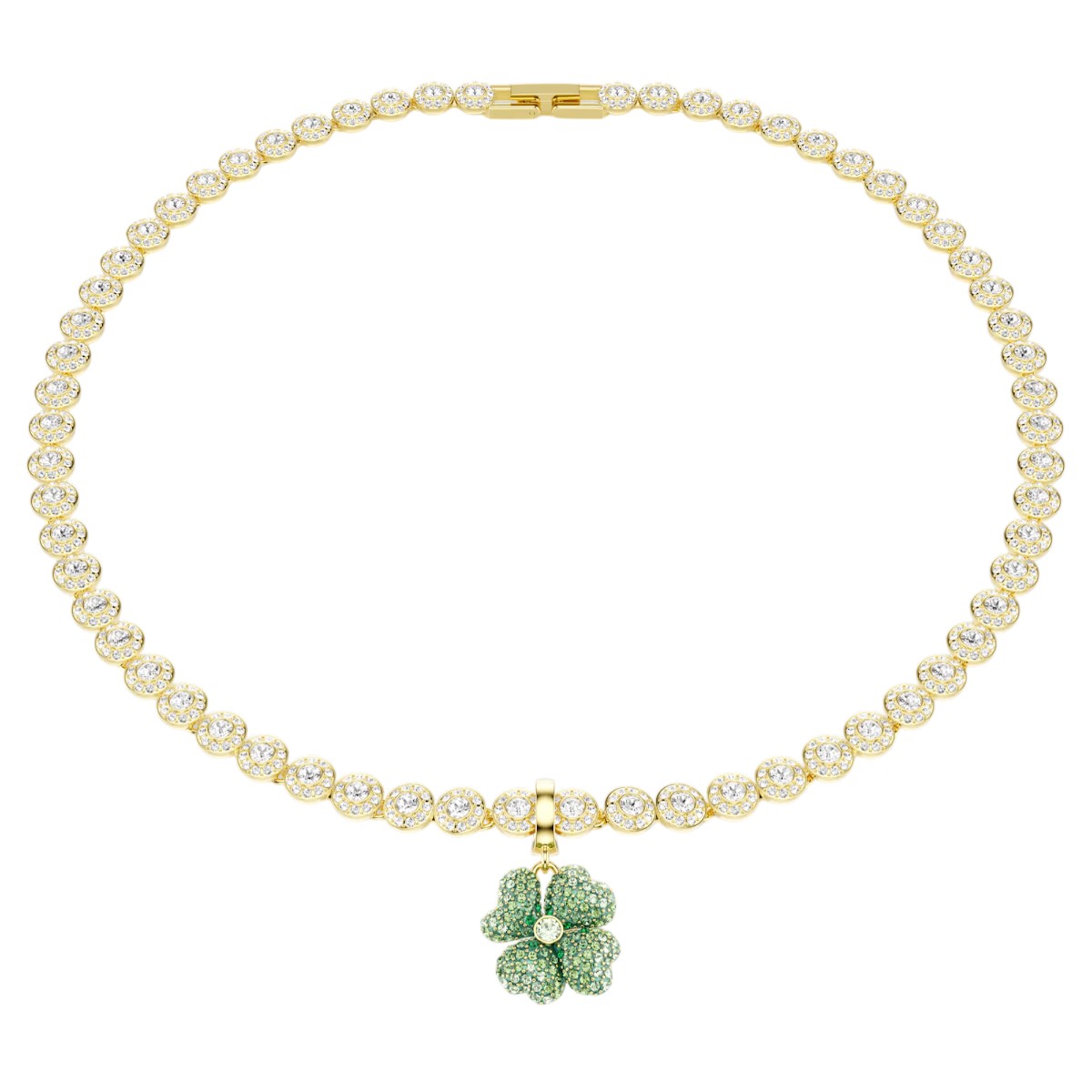 Swarovski Clover Idyllia Charm, Green and Gold Tone Plated