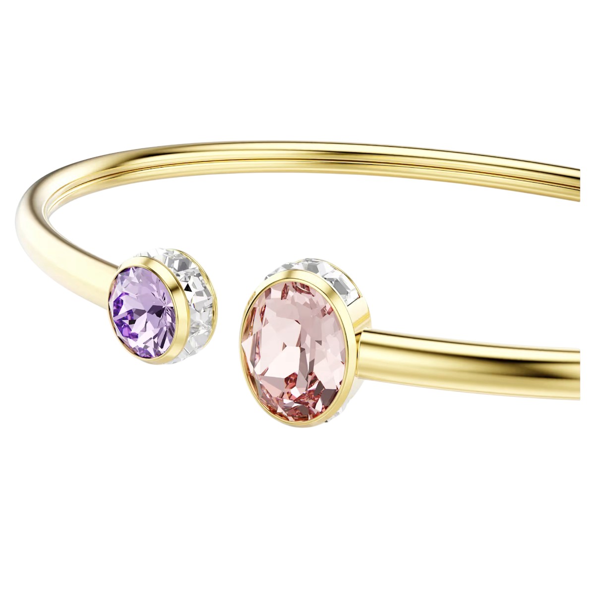 Swarovski Mixed Cuts Chroma Bangle Bracelet, Multicolored and 18k Yellow Gold Finish