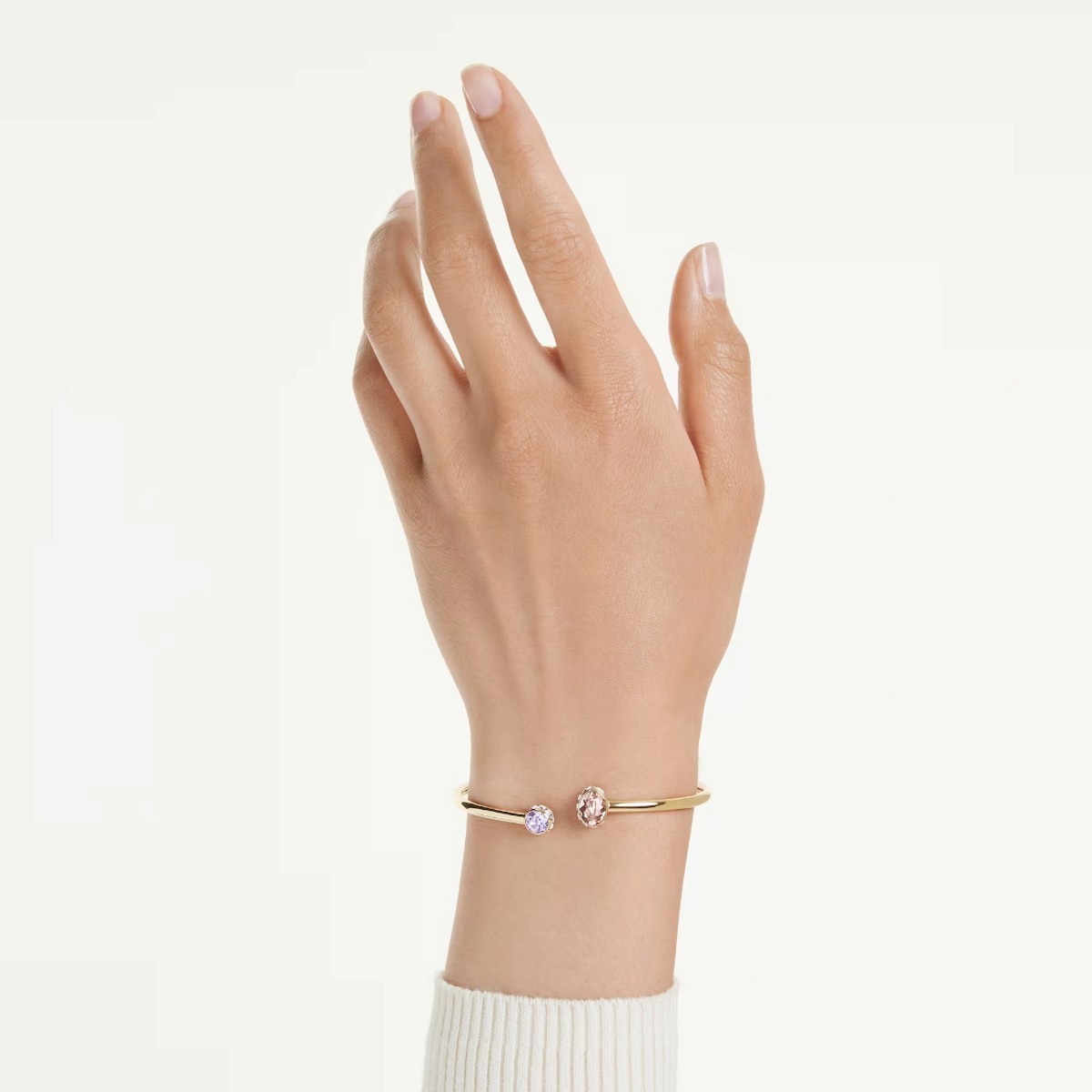Swarovski Mixed Cuts Chroma Bangle Bracelet, Multicolored and 18k Yellow Gold Finish