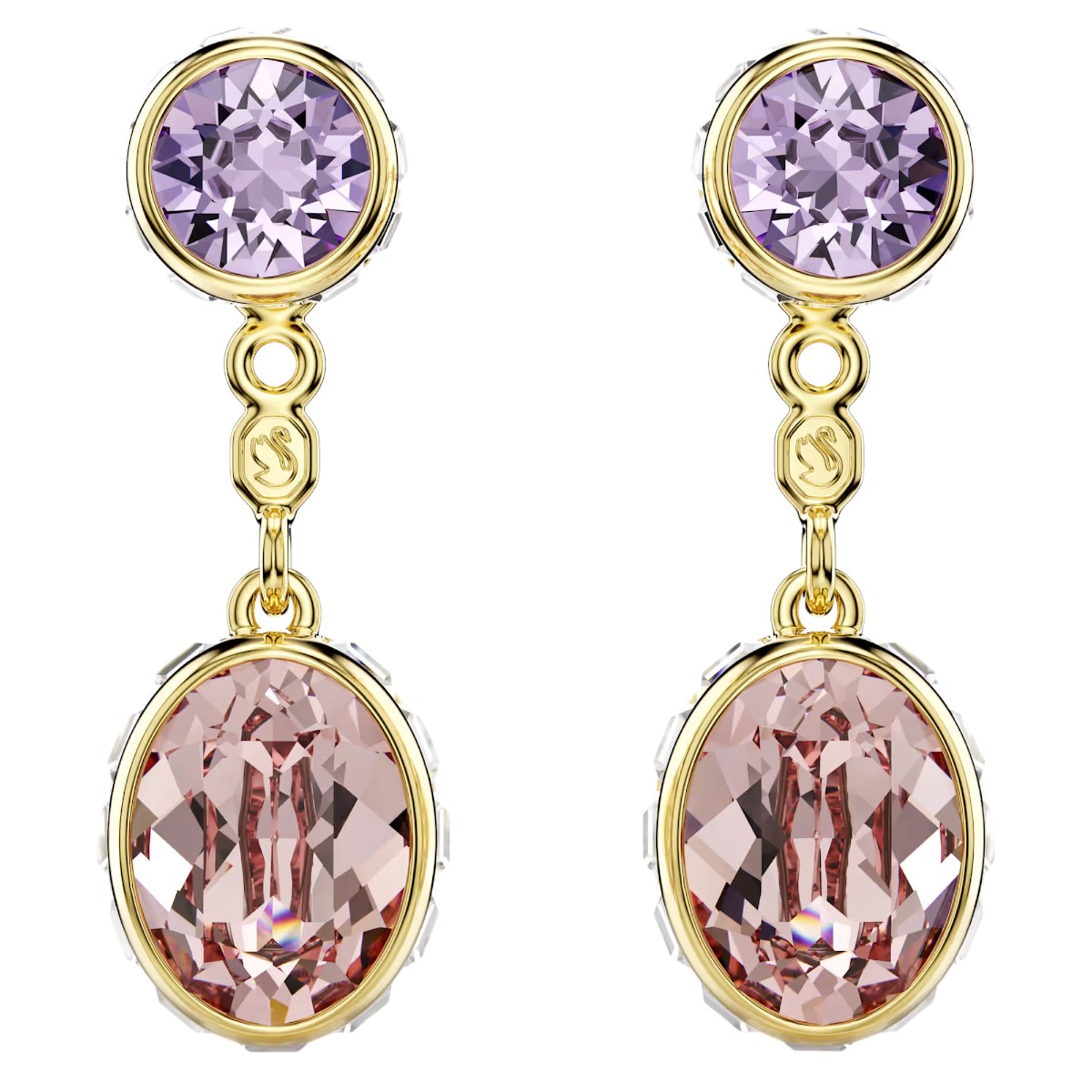 Swarovski Mixed Cuts Chroma Drop Earrings, Multicolored and Gold Tone Plated