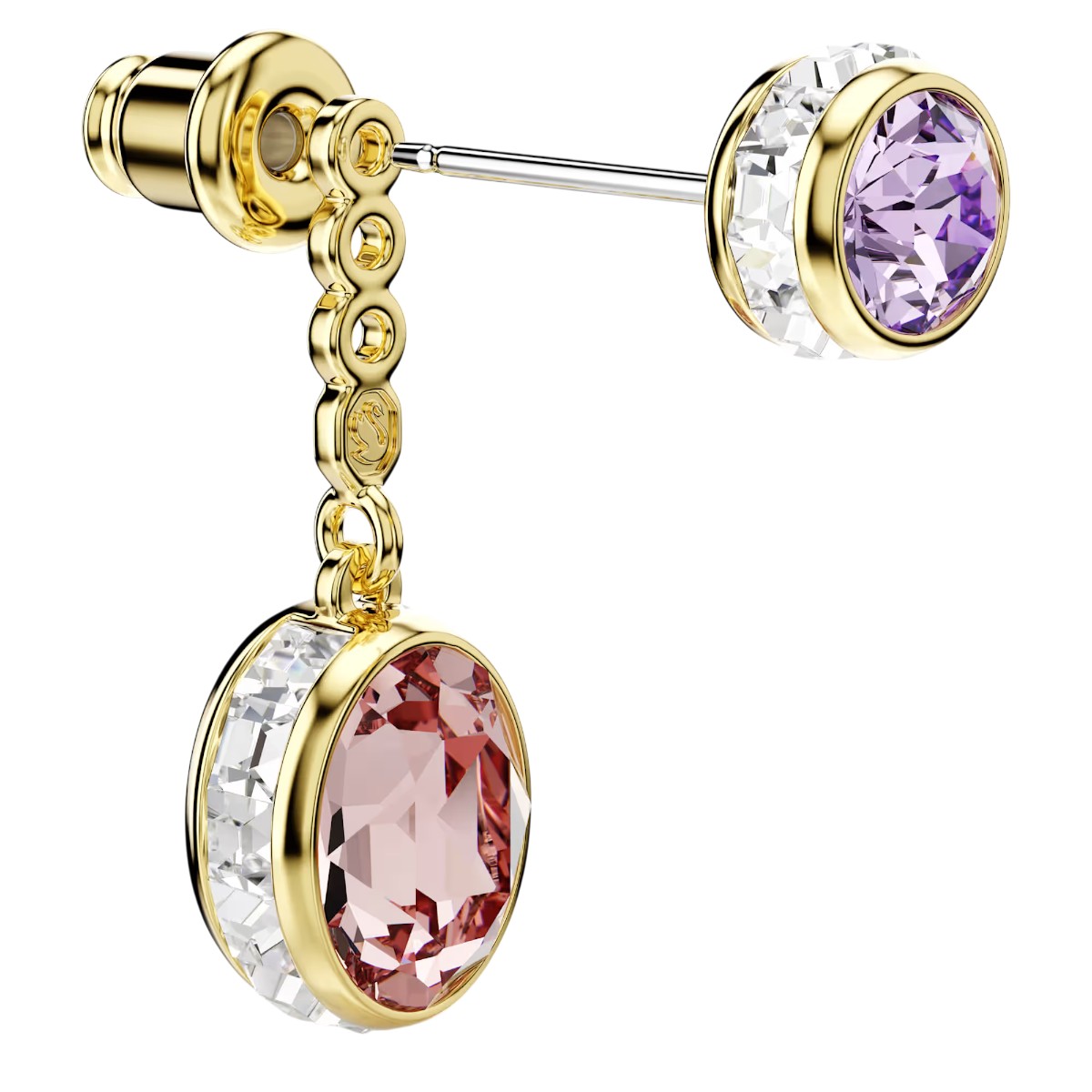 Swarovski Mixed Cuts Chroma Drop Earrings, Multicolored and Gold Tone Plated