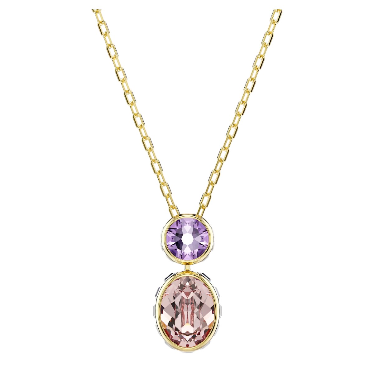 Swarovski Mixed Cuts Chroma Pendant Necklace, Multicolored and Gold Tone Plated