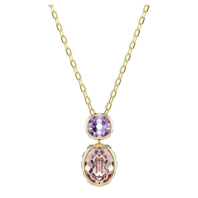 Swarovski Mixed Cuts Chroma Pendant Necklace, Multicolored and Gold Tone Plated
