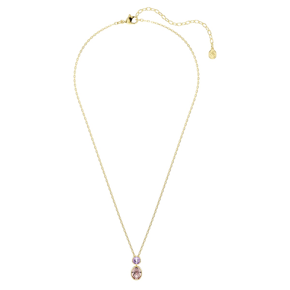 Swarovski Mixed Cuts Chroma Pendant Necklace, Multicolored and Gold Tone Plated