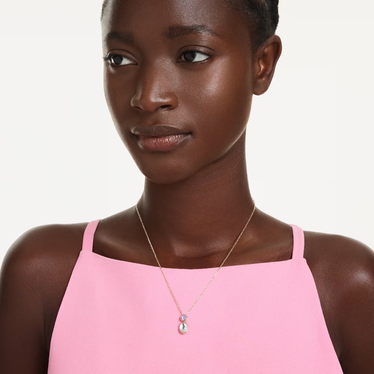 Swarovski Mixed Cuts Chroma Pendant Necklace, Multicolored and Gold Tone Plated