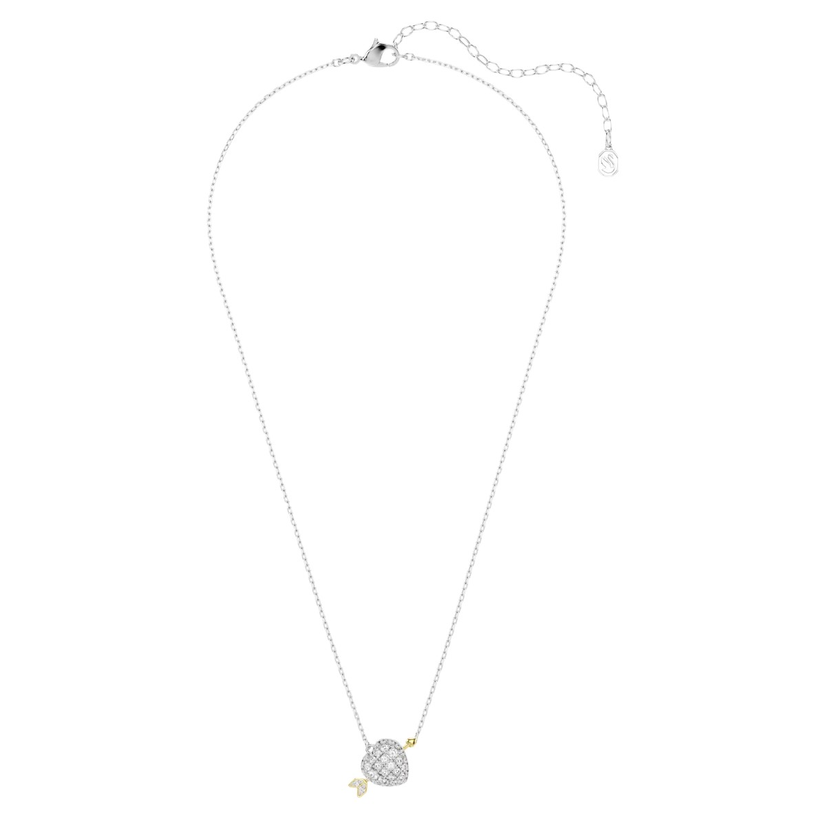 Swarovski Mixed Cuts Heart with Arrow Idyllia Pendant Necklace, White and Mixed Metal Finish