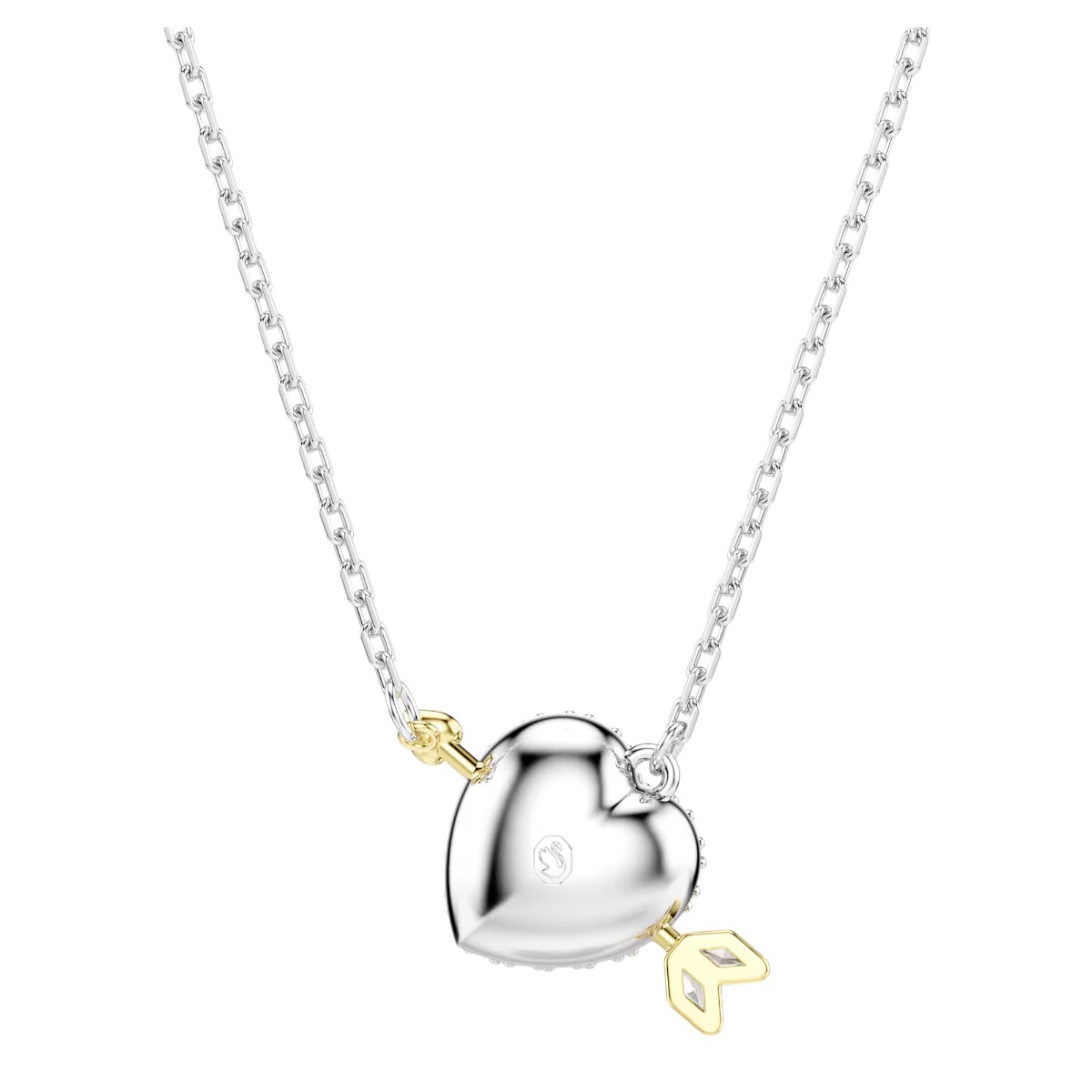 Swarovski Mixed Cuts Heart with Arrow Idyllia Pendant Necklace, White and Mixed Metal Finish