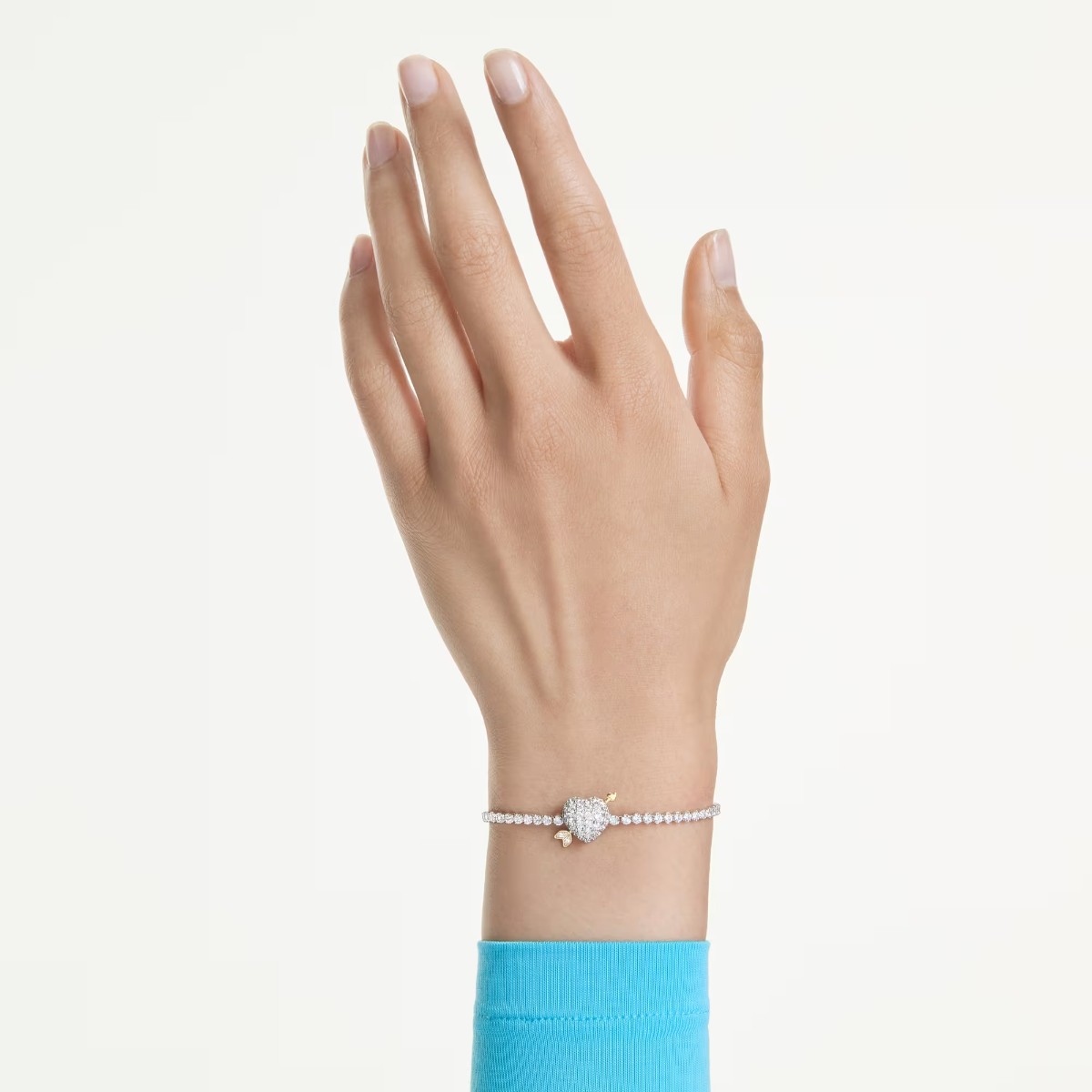 Swarovski Mixed Cuts Heart with Arrow Idyllia Bracelet, White and Rhodium Plated