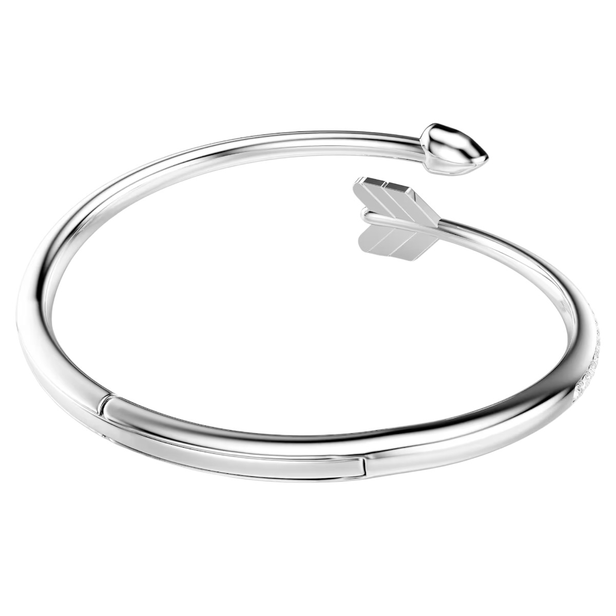 Swarovski Mixed Cuts Arrow Idyllia Medium Bangle Bracelet, White and Rhodium Plated