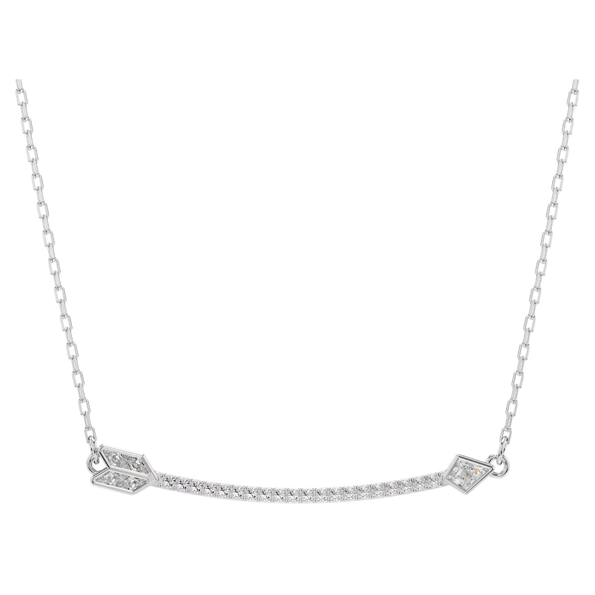 Swarovski Mixed Cuts Arrow Idyllia Pendant Necklace, White and Rhodium Plated