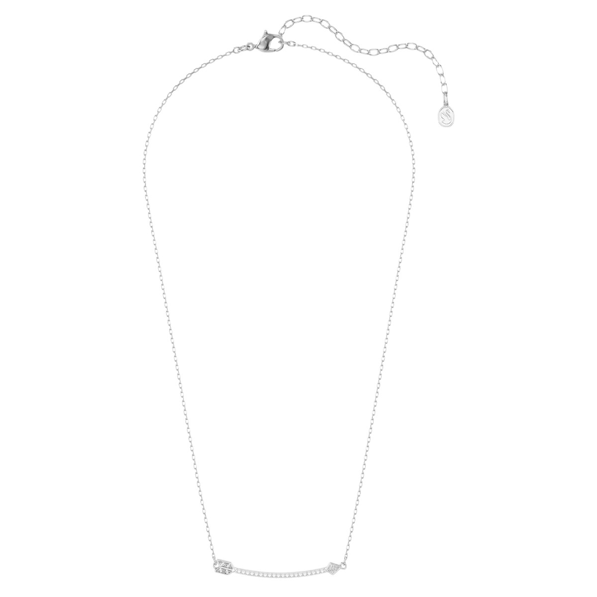 Swarovski Mixed Cuts Arrow Idyllia Pendant Necklace, White and Rhodium Plated