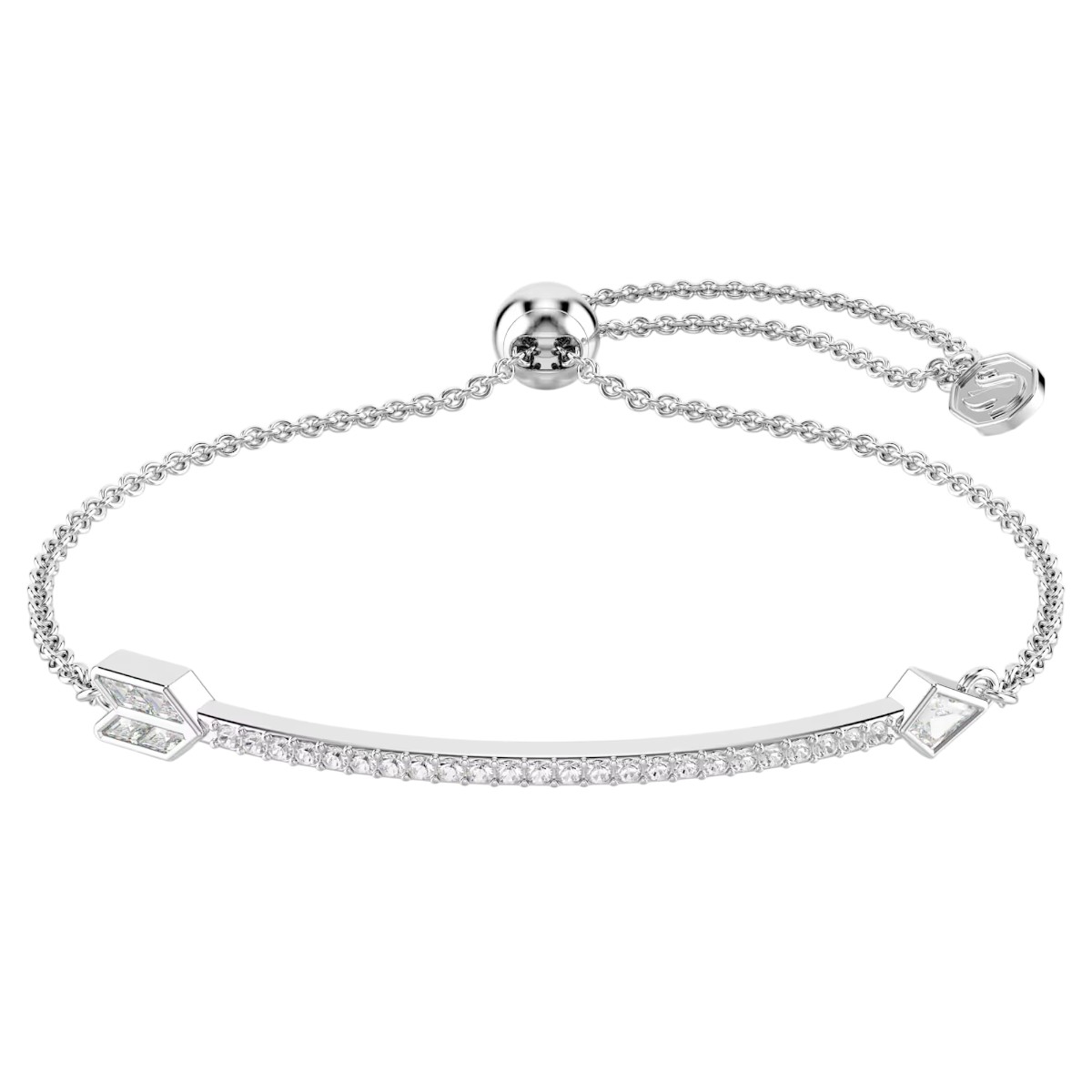 Swarovski Mixed Cuts Heart with Arrow Idyllia Bracelet, White and Rhodium Plated
