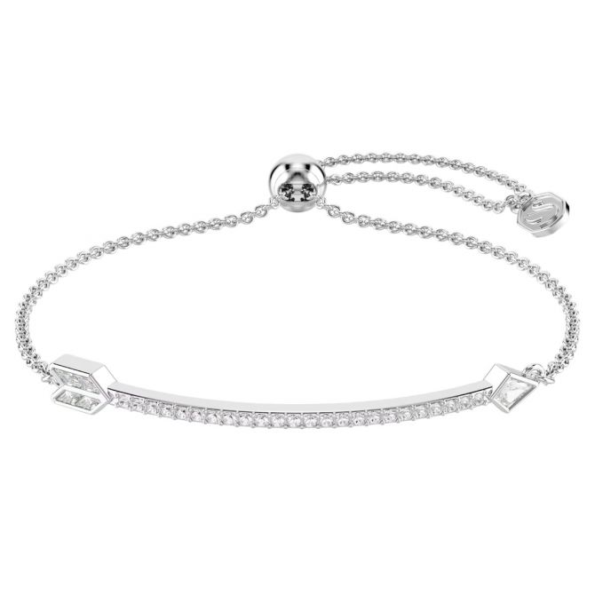 Swarovski Mixed Cuts Heart with Arrow Idyllia Bracelet, White and Rhodium Plated