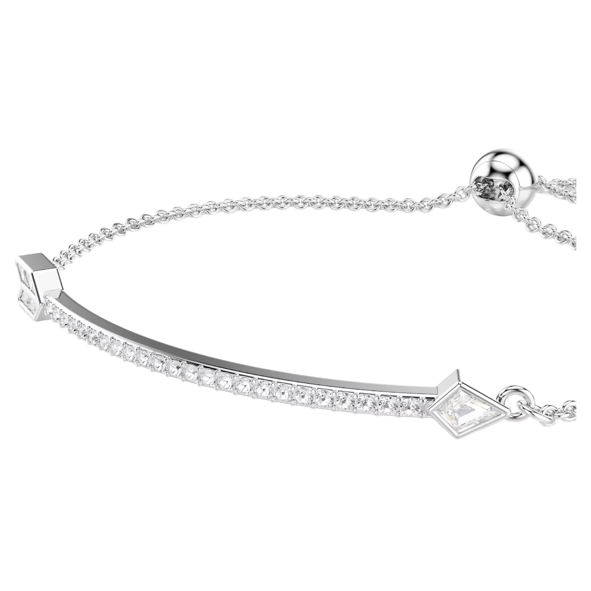 Swarovski Mixed Cuts Heart with Arrow Idyllia Bracelet, White and Rhodium Plated