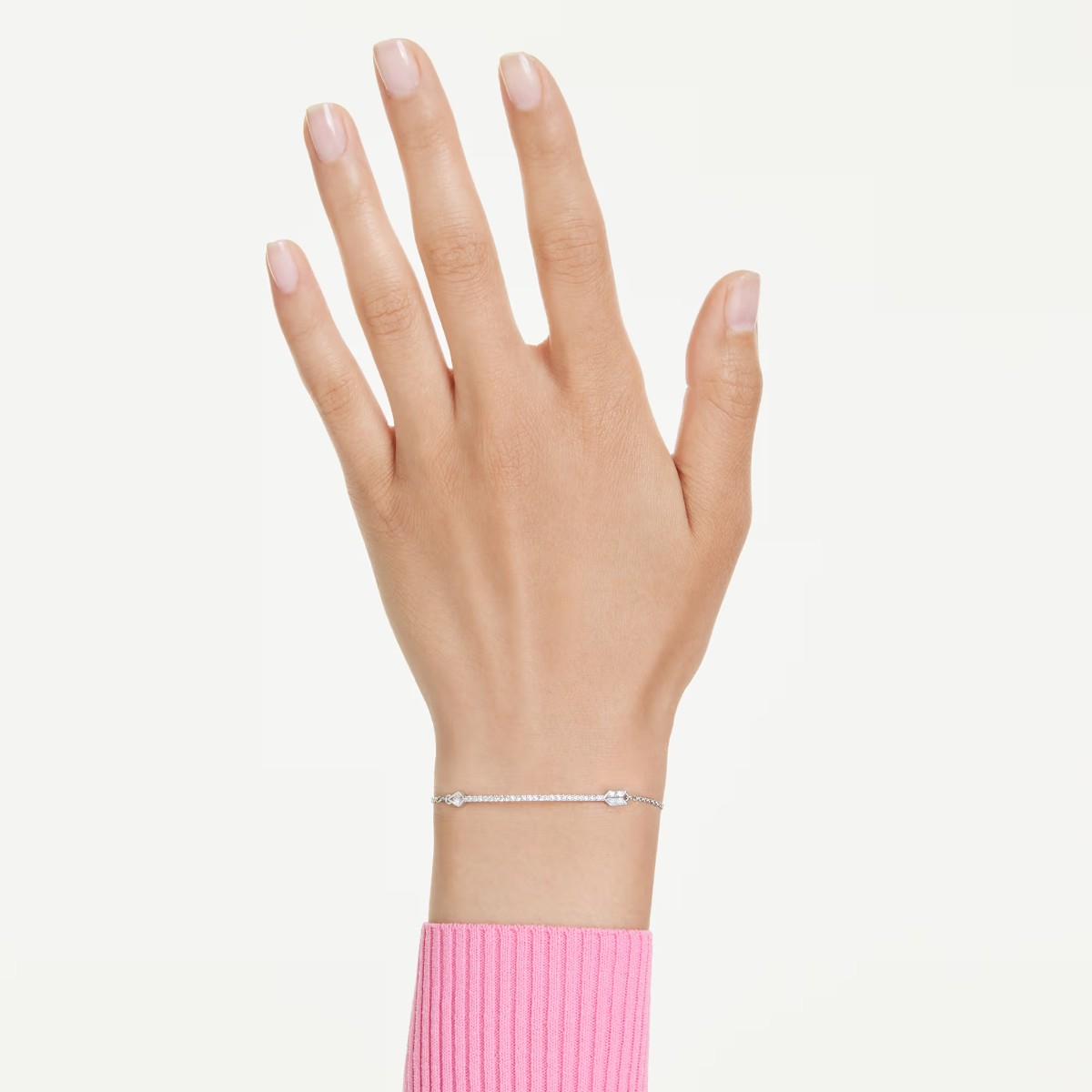 Swarovski Mixed Cuts Heart with Arrow Idyllia Bracelet, White and Rhodium Plated