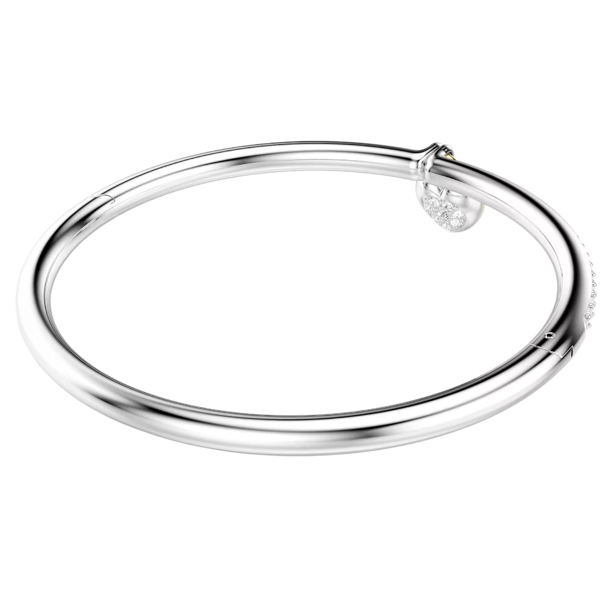 Swarovski Mixed Cuts Heart Idyllia Medium Bangle Bracelet, Pink and Mixed metal Finish