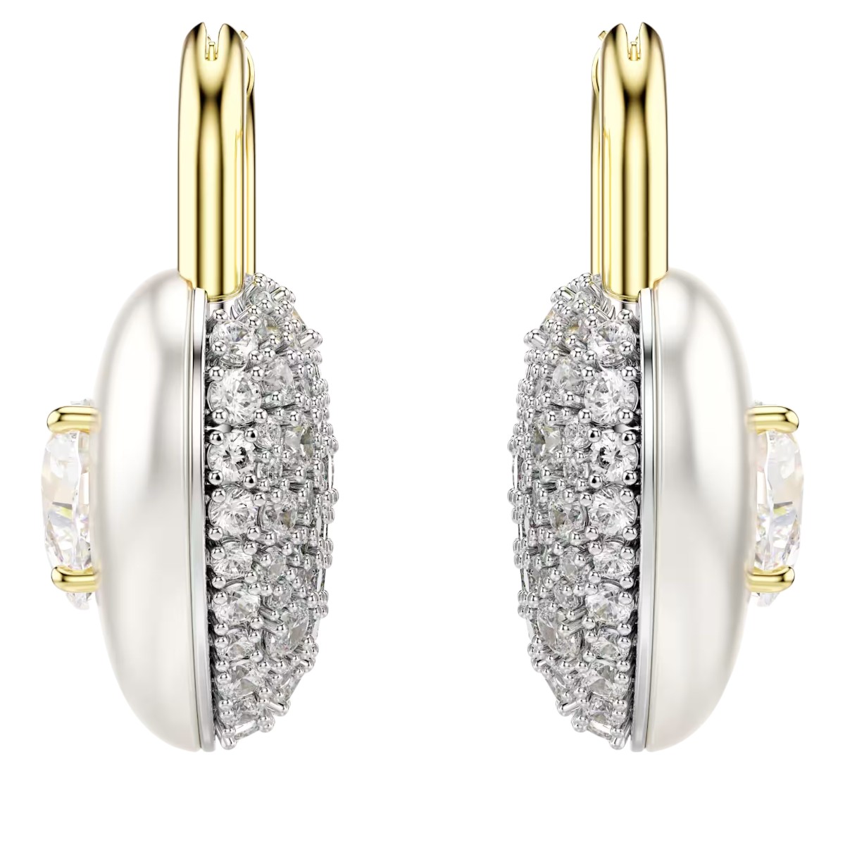 Swarovski Mixed Cuts Heart Idyllia Drop Earrings, White and Gold Tone Plated