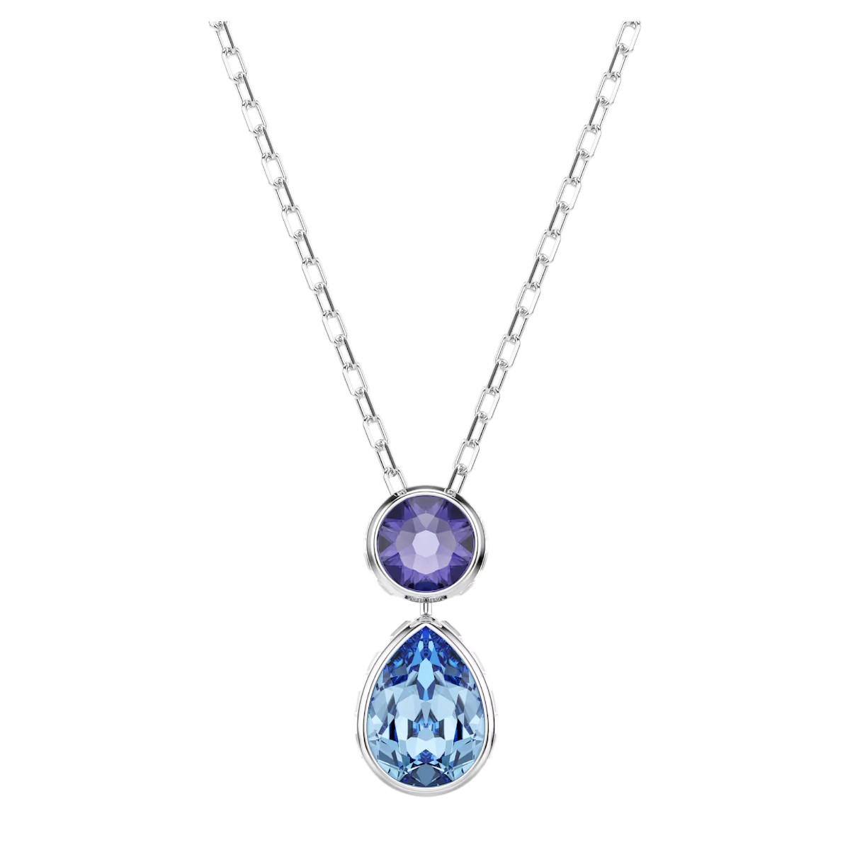 Swarovski Mixed Cuts Chroma Pendant Necklace, Multicolored and Rhodium Plated