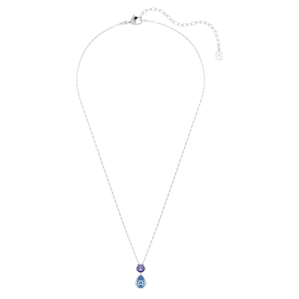Swarovski Mixed Cuts Chroma Pendant Necklace, Multicolored and Rhodium Plated