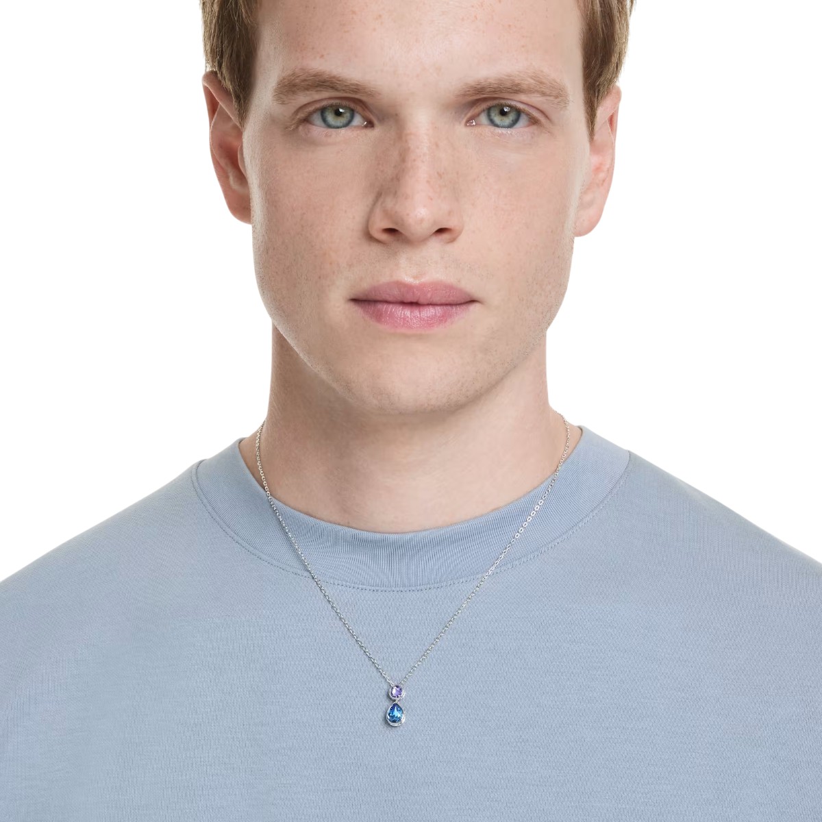 Swarovski Mixed Cuts Chroma Pendant Necklace, Multicolored and Rhodium Plated