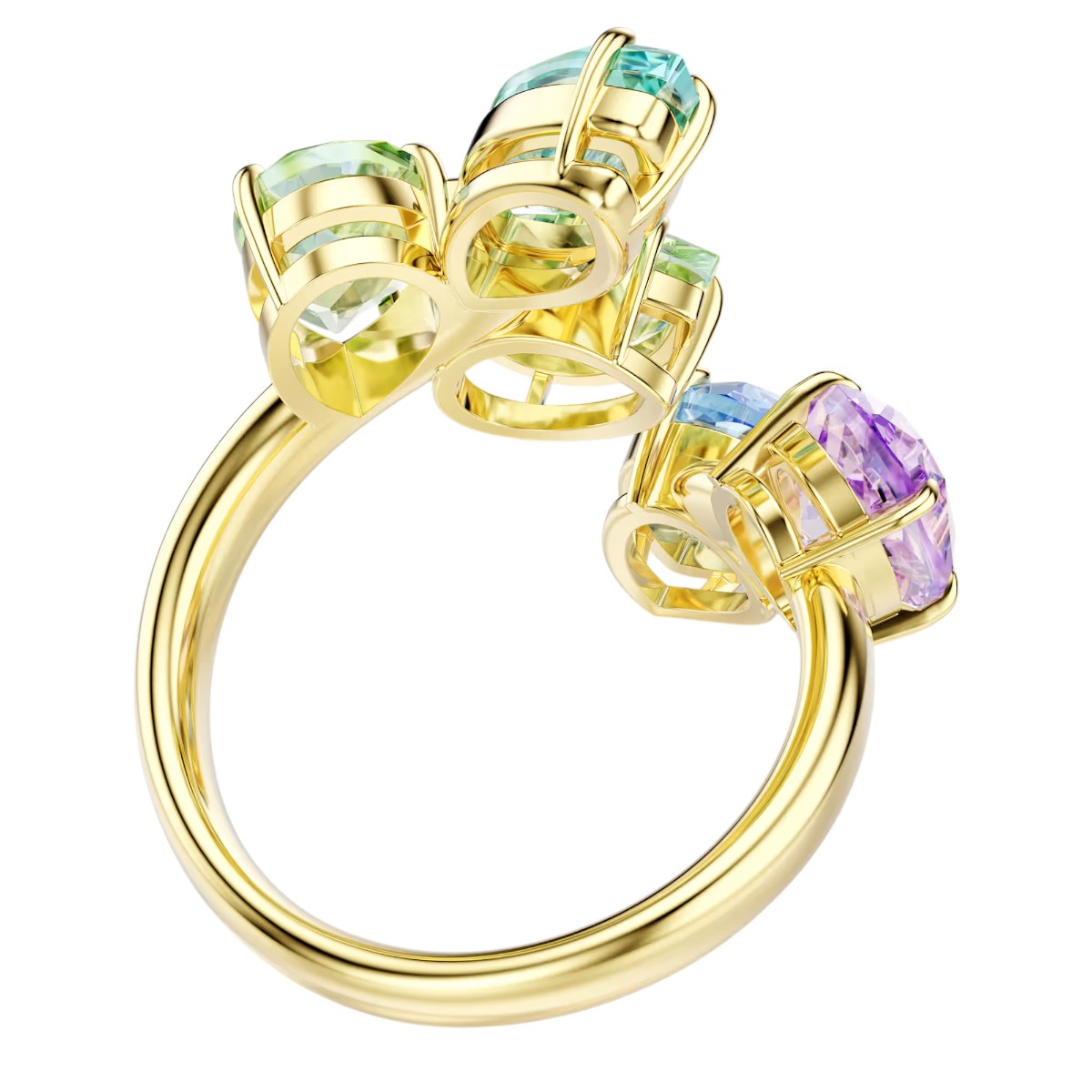 Swarovski Mixed Cuts Gema Cocktail Ring, Multicolored and Gold Tone Plated