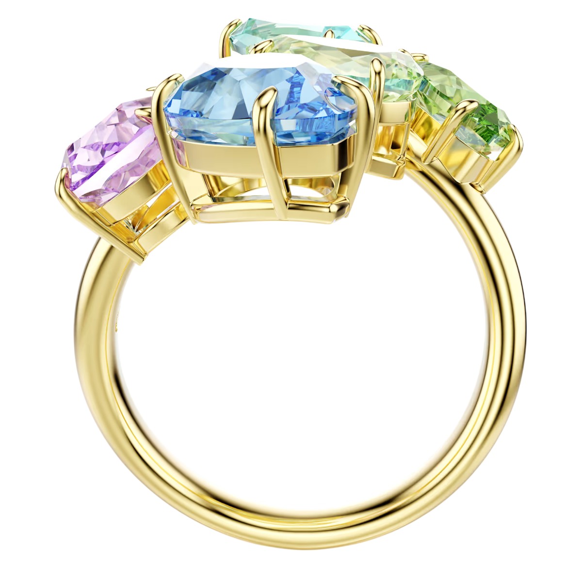 Swarovski Mixed Cuts Gema Cocktail Ring, Multicolored and Gold Tone Plated