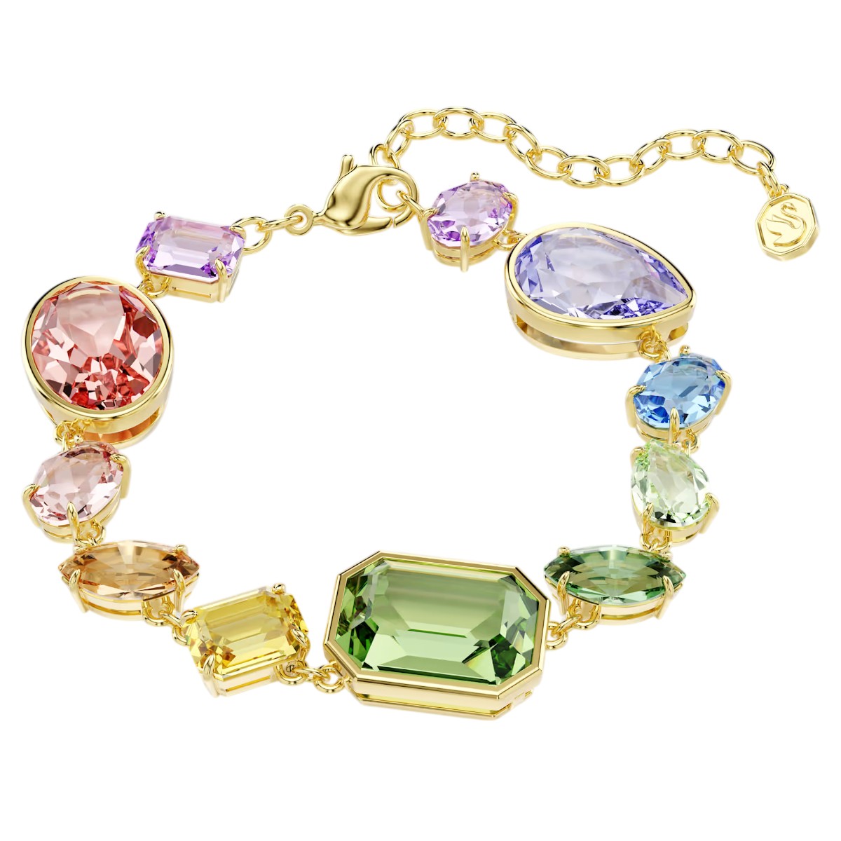Swarovski Mixed Cuts Gema Bracelet, Multicolored and Gold Tone Plated