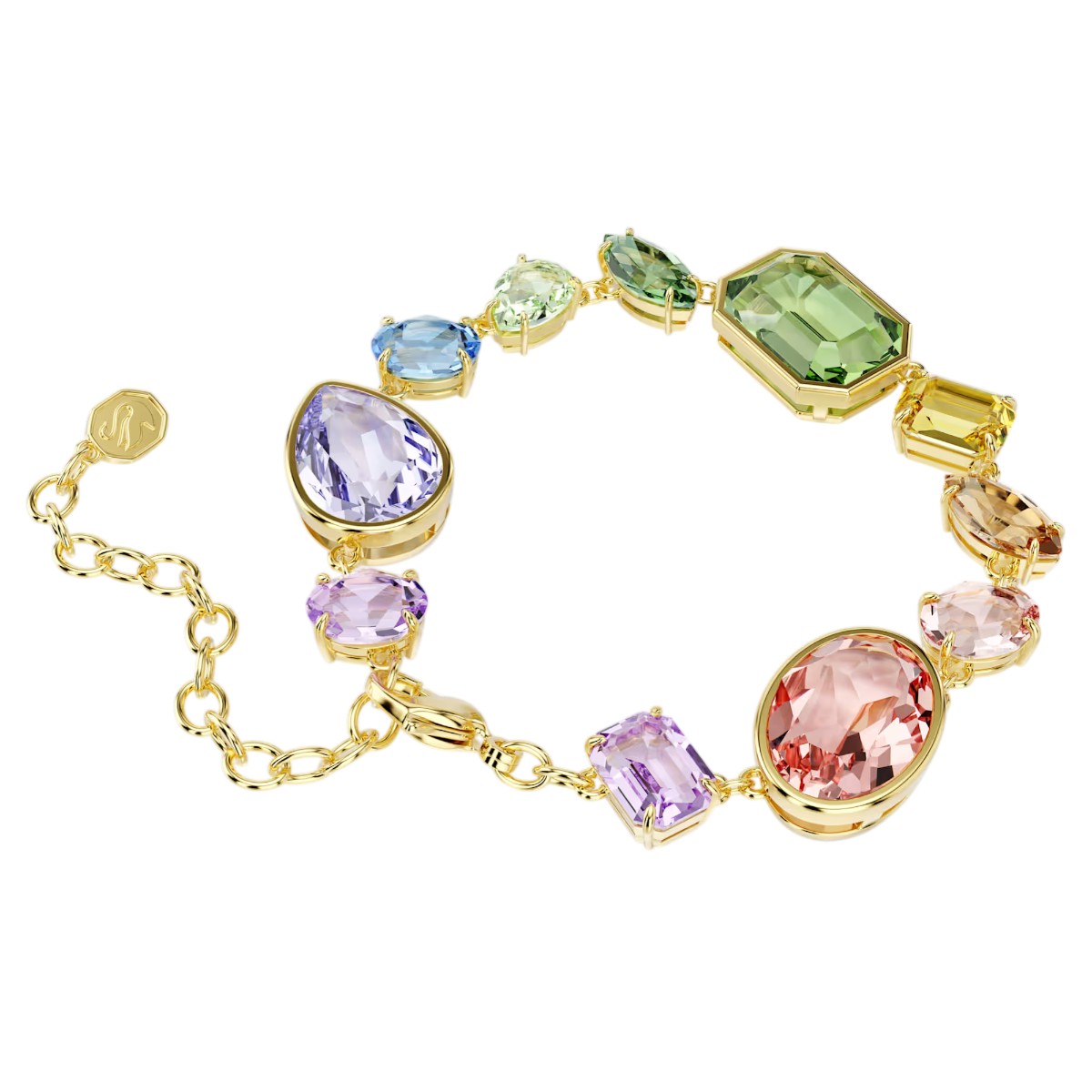 Swarovski Mixed Cuts Gema Bracelet, Multicolored and Gold Tone Plated