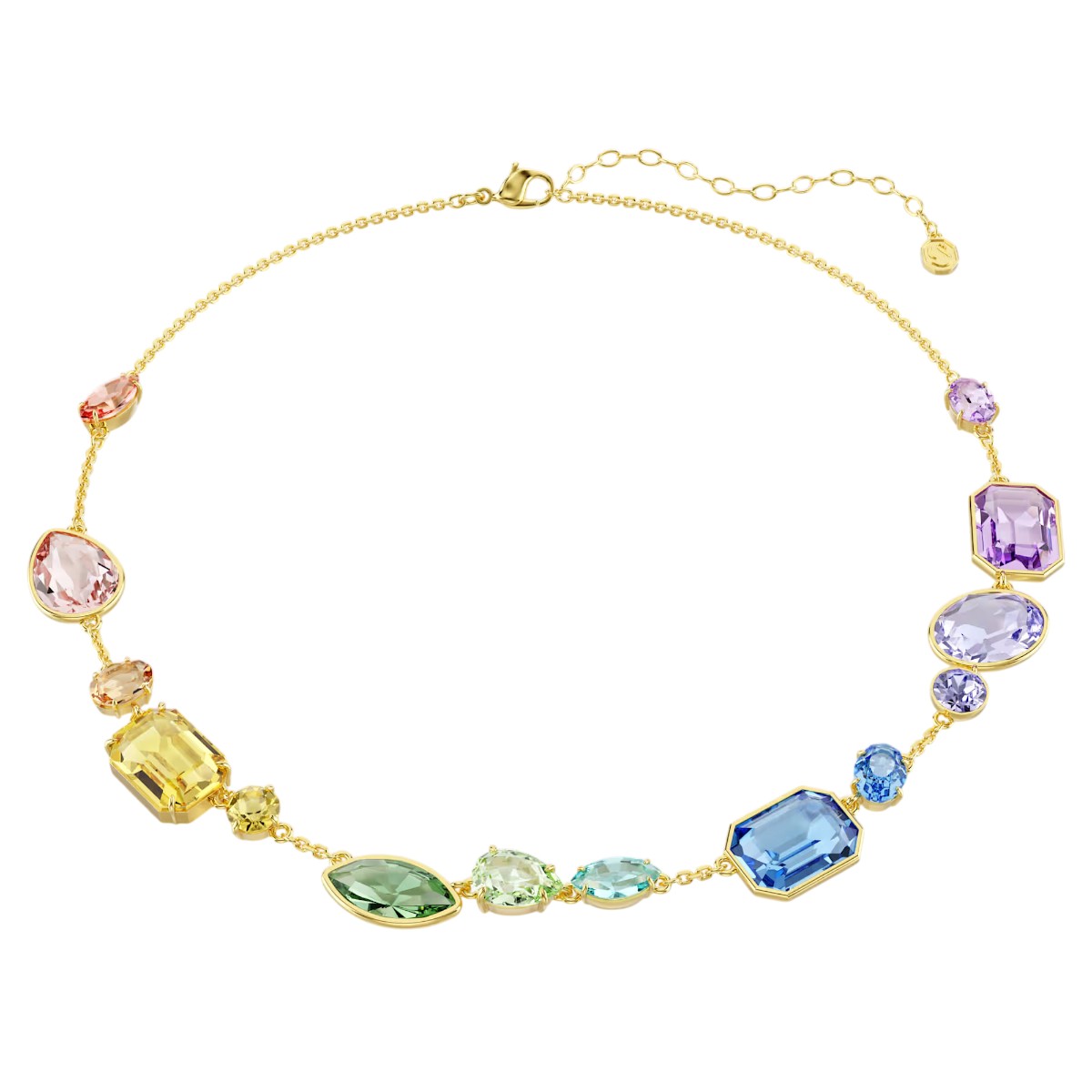 Swarovski Mixed Cuts Gema Necklace, Multicolored and Gold Tone Plated