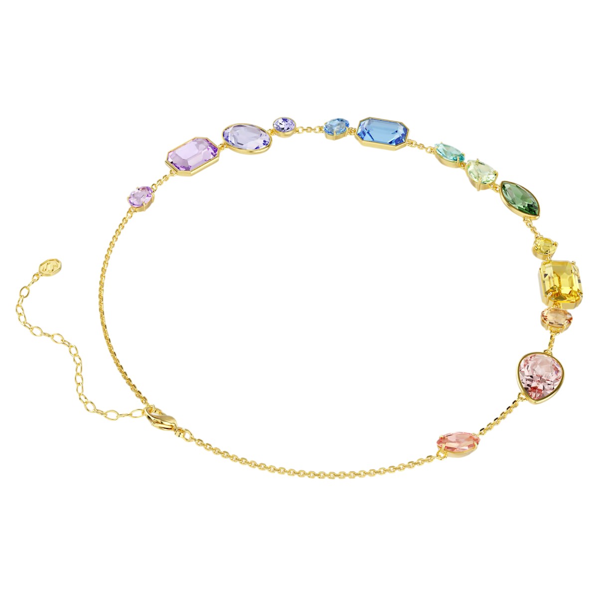 Swarovski Mixed Cuts Gema Necklace, Multicolored and Gold Tone Plated