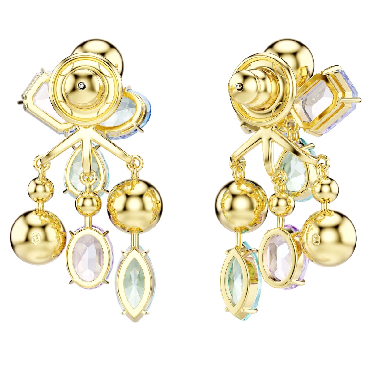 Swarovski Mixed Cuts Gema Earring Jackets, Multicolored and Gold Tone Plated