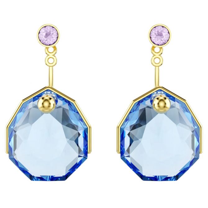 Swarovski Gema Earring Jackets, Blue and Gold Tone Plated