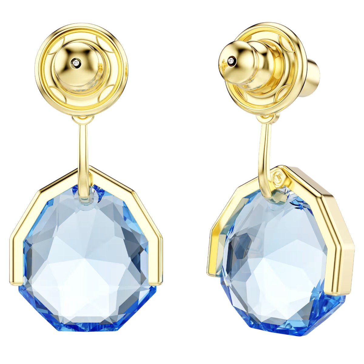 Swarovski Gema Earring Jackets, Blue and Gold Tone Plated