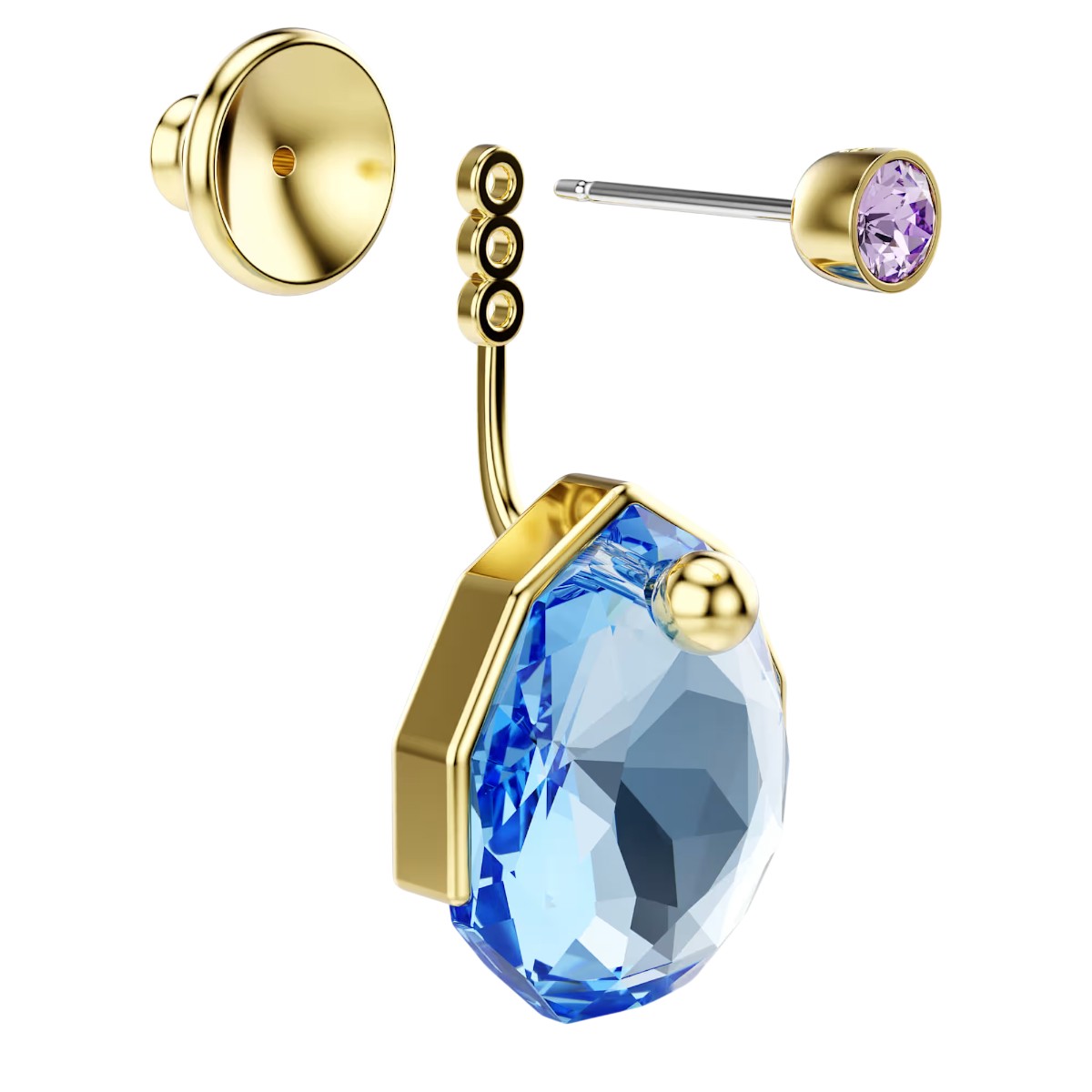 Swarovski Gema Earring Jackets, Blue and Gold Tone Plated