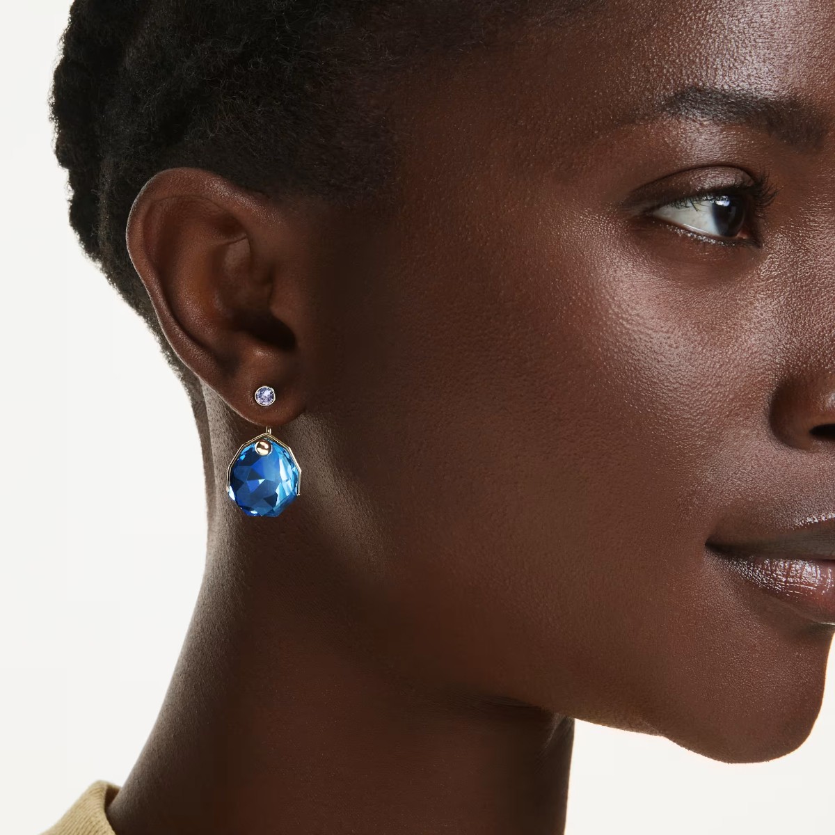 Swarovski Gema Earring Jackets, Blue and Gold Tone Plated