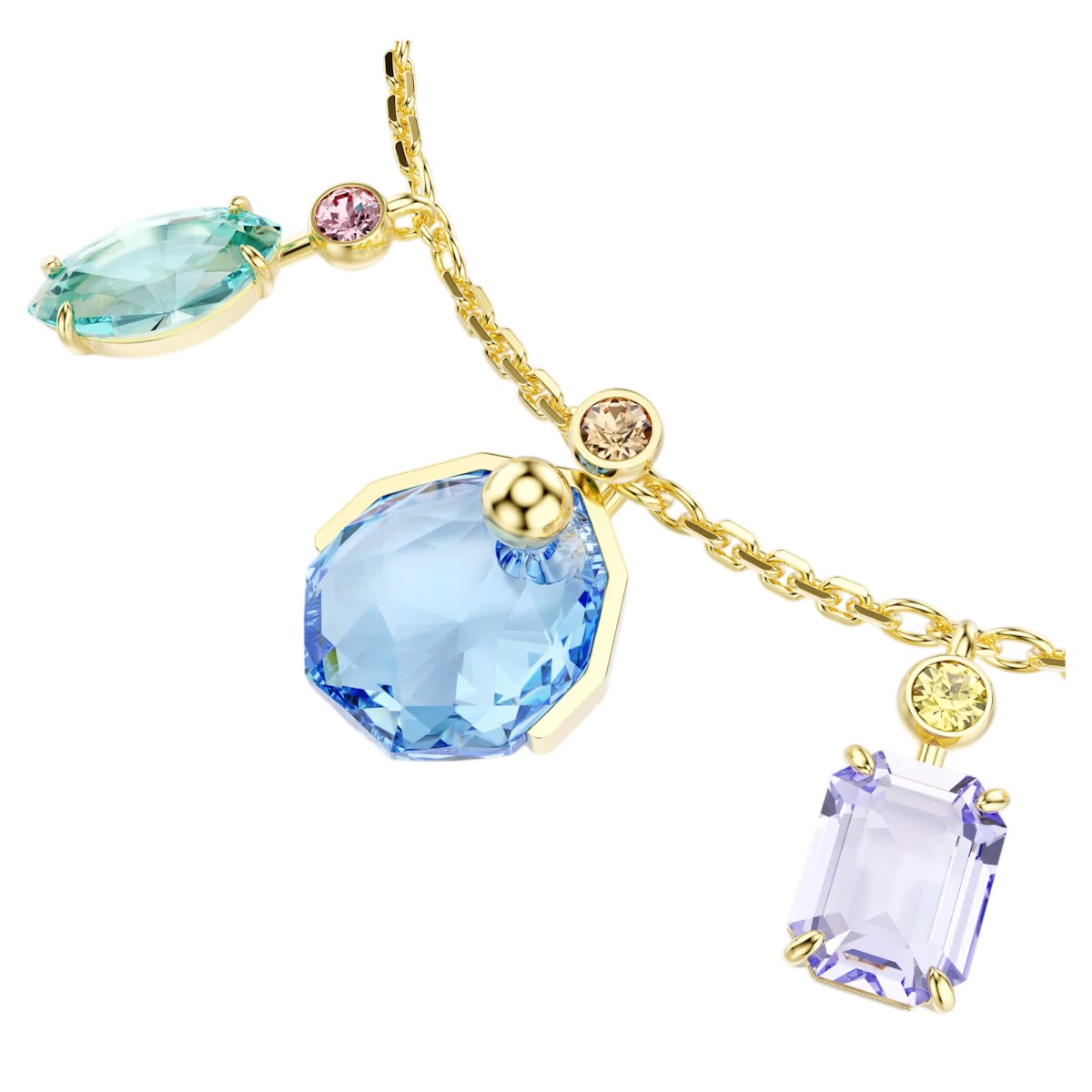 Swarovski Dangling Crystals Mixed Cuts Gema Bracelet, Multicolored and Gold Tone Plated