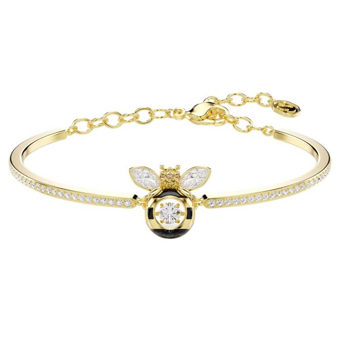 Swarovski Bee Mixed Cuts Idyllia Bangle Bracelet, Multicolored and Gold Tone Plated